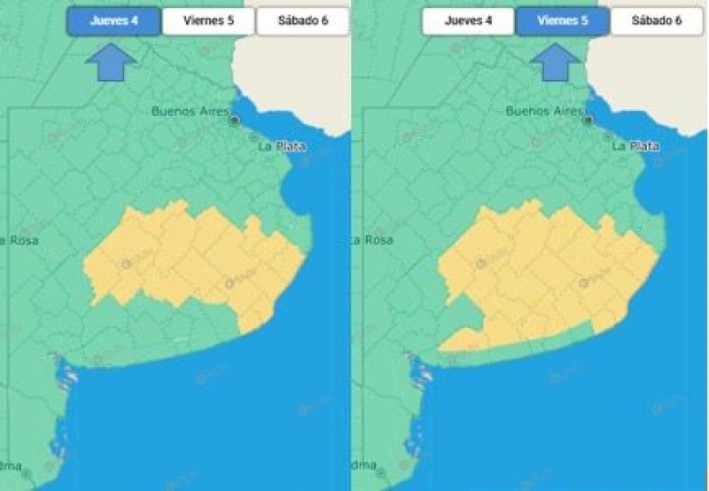 Alerta amarilla por tormentas para jueves y viernes
